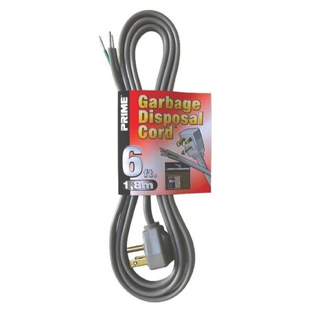 Prime Prime PS210606 Gray Power Supply Cord with Right Angle Plug; 6 ft. PS210606